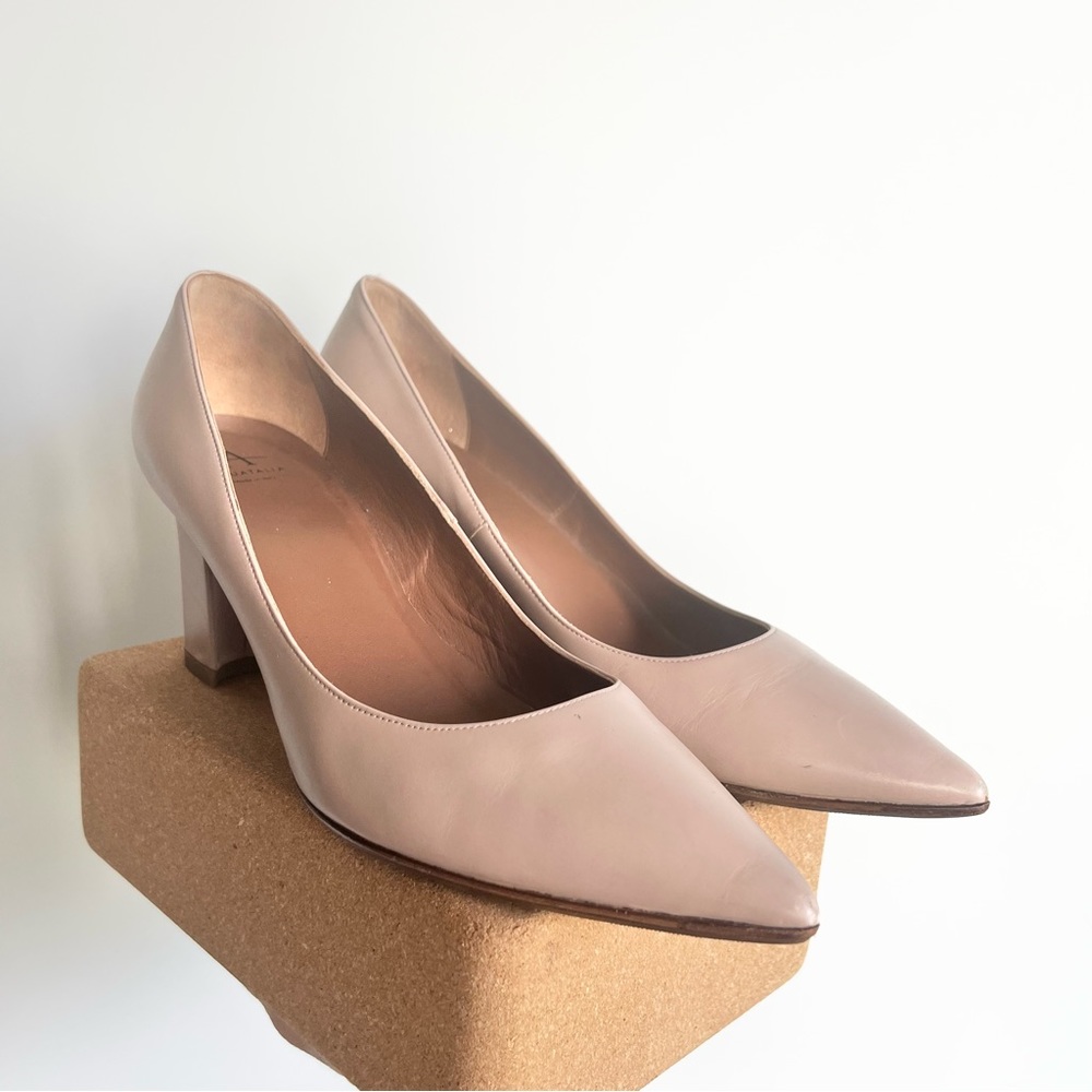 Aquatalia Nude Genuine Leather Pointed Toe Heels Size 9.5